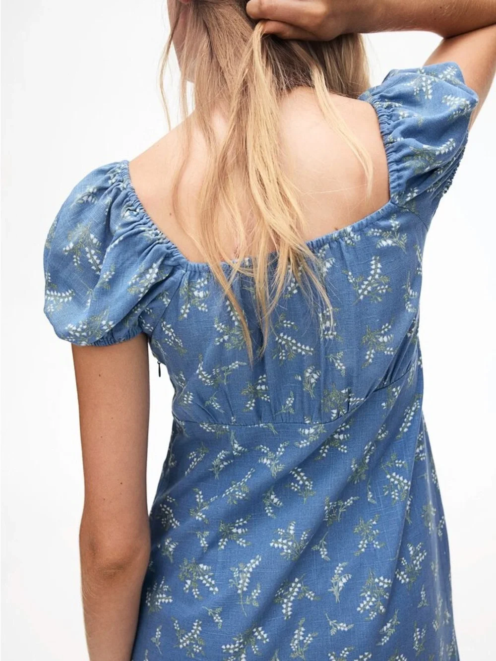 H&M Doen Inspired Pattern “Sofia Dress Lapis Bluebell Ballad” S - Picture 2 of 5